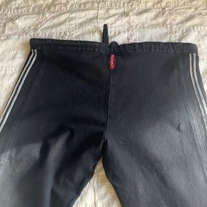 Hard Tail Leggings: Black, 3/4 length size Small with cute stripes